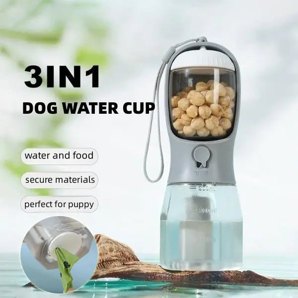 Dog Water Cup Drinking Food Garbage Bag Three-in-one Portable Small Multi-functional Pet Cups Pets Supplies FurWell