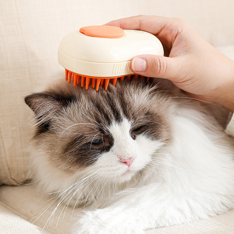 Steamy Cat Brush Cat Dog Grooming Comb Electric Self Cleaning Steam Cat Brush For Massage Avocado Shape Pet Spray Cat Grooming FurWell