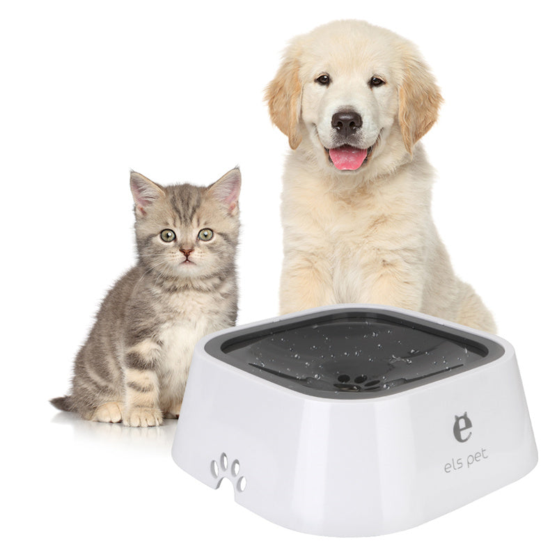 No-Spill Floating Pet Water Bowl — 1.5L Anti-Splash Slow Drinker for Dogs & Cats (Travel-Friendly Fountain Bowl)