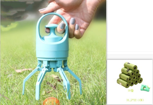 Portable Lightweight Dog Pooper Scooper With Built-in Poop Bag Dispenser Eight-claw Shovel For Pet Toilet Picker Pet Products FurWell