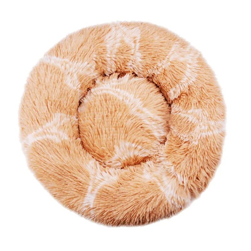 Round Donut Cuddler Pet Bed — Plush Calming Bed for Anxious Cats & Dogs (40–90cm)