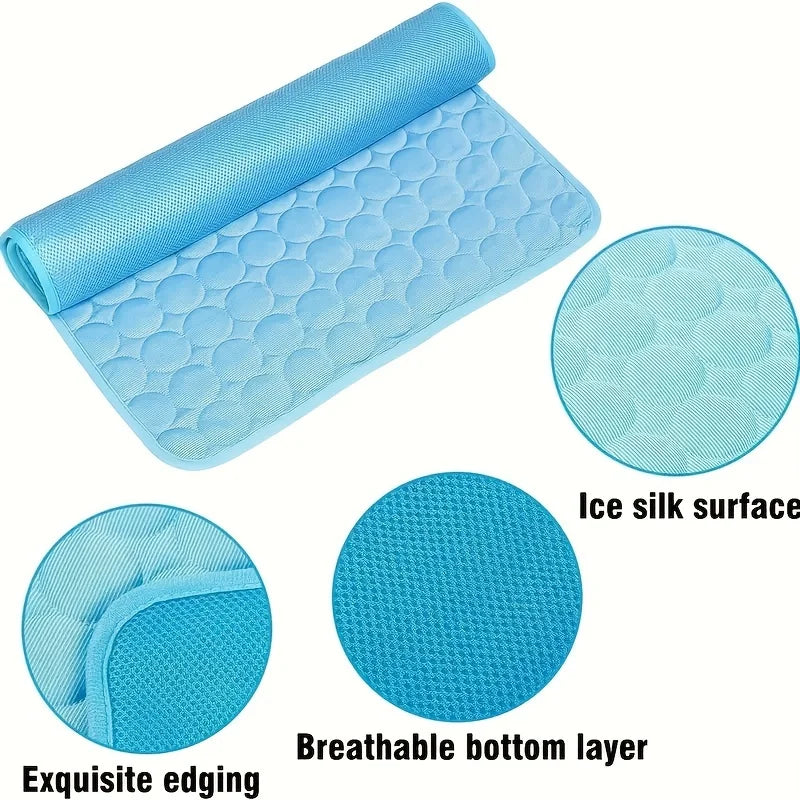 Pressure-Activated Pet Cooling Mat — No-Freeze Gel Pad for Summer Heat Relief