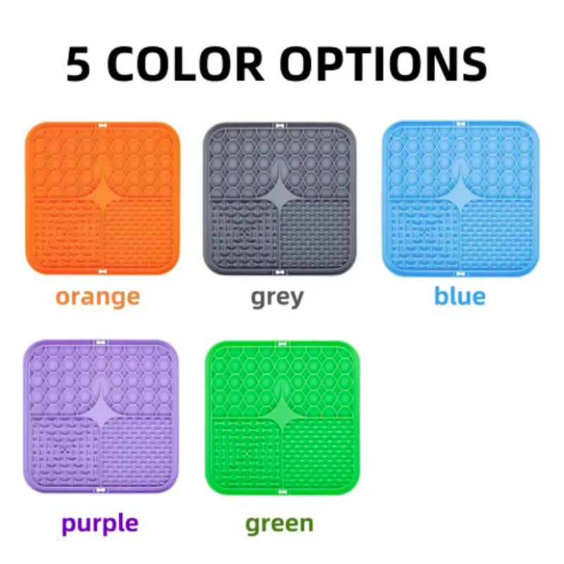 Silicone Lick Mat for Dogs — Suction-Cup Slow Feeder & Bath Distraction Pad (Set of 2)