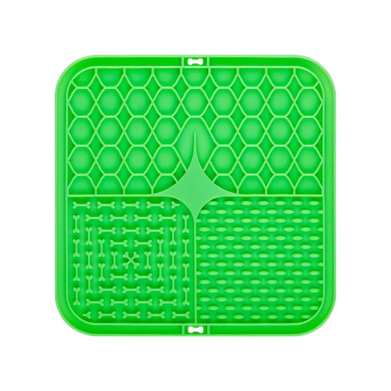 Silicone Lick Mat for Dogs — Suction-Cup Slow Feeder & Bath Distraction Pad (Set of 2)