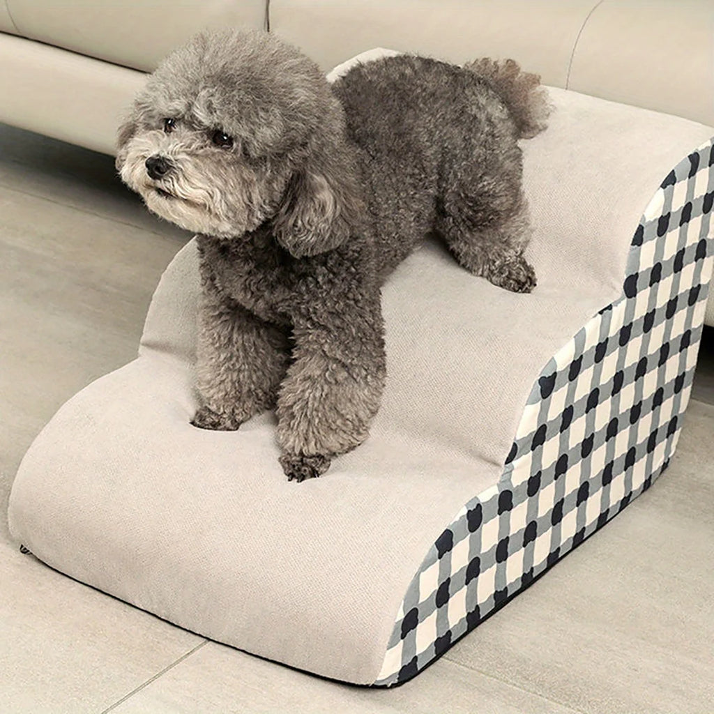 Non-Slip Foam Pet Stairs — 2 or 3 Step Ramp for Senior Dogs, Couch & Bed Access