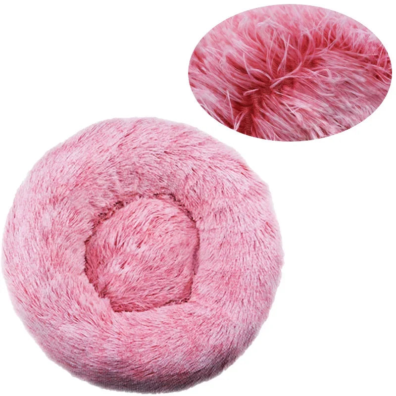 Round Donut Cuddler Pet Bed — Plush Calming Bed for Anxious Cats & Dogs (40–90cm)