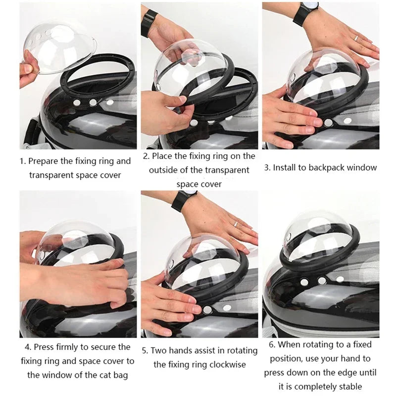 Bubble-Window Pet Backpack — Ventilated Travel Carrier for Cats & Small Dogs