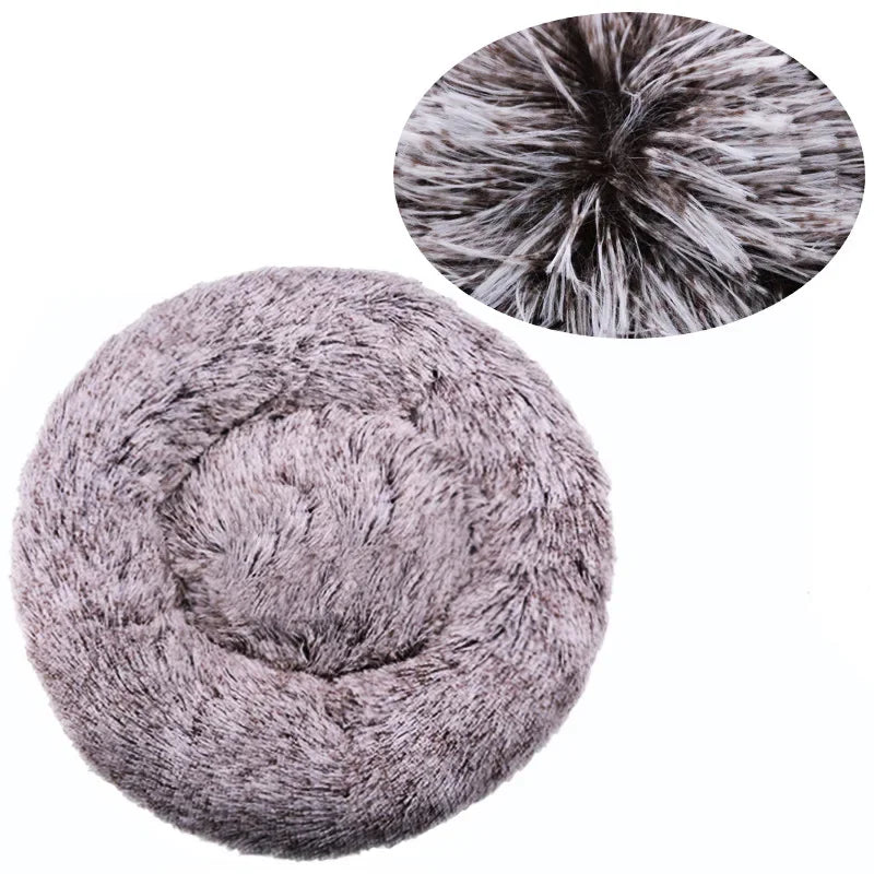 Round Donut Cuddler Pet Bed — Plush Calming Bed for Anxious Cats & Dogs (40–90cm)
