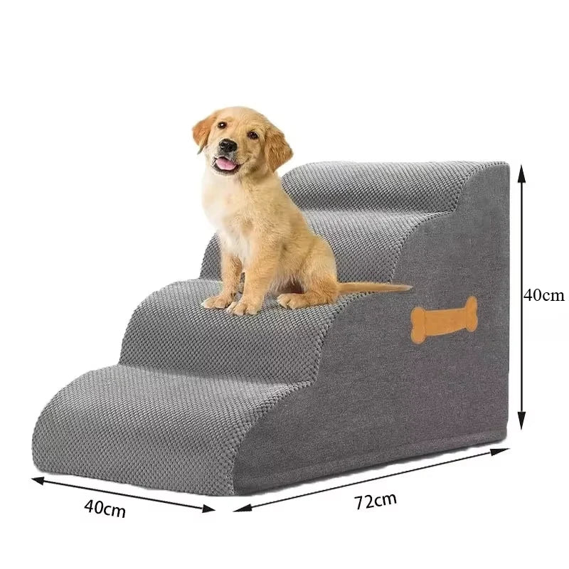 Non-Slip Foam Pet Stairs — 2 or 3 Step Ramp for Senior Dogs, Couch & Bed Access