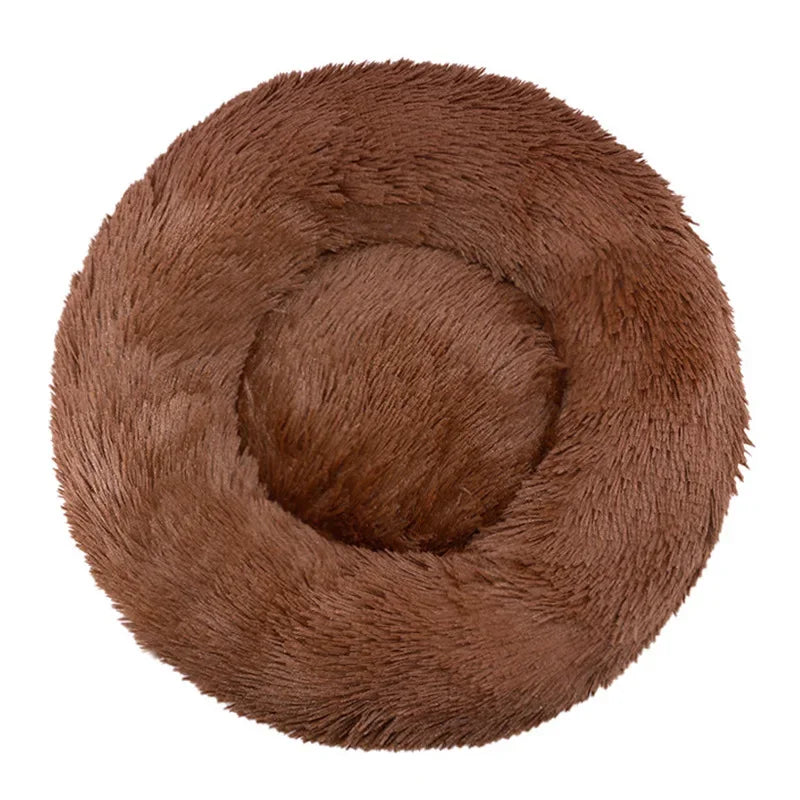 Round Donut Cuddler Pet Bed — Plush Calming Bed for Anxious Cats & Dogs (40–90cm)