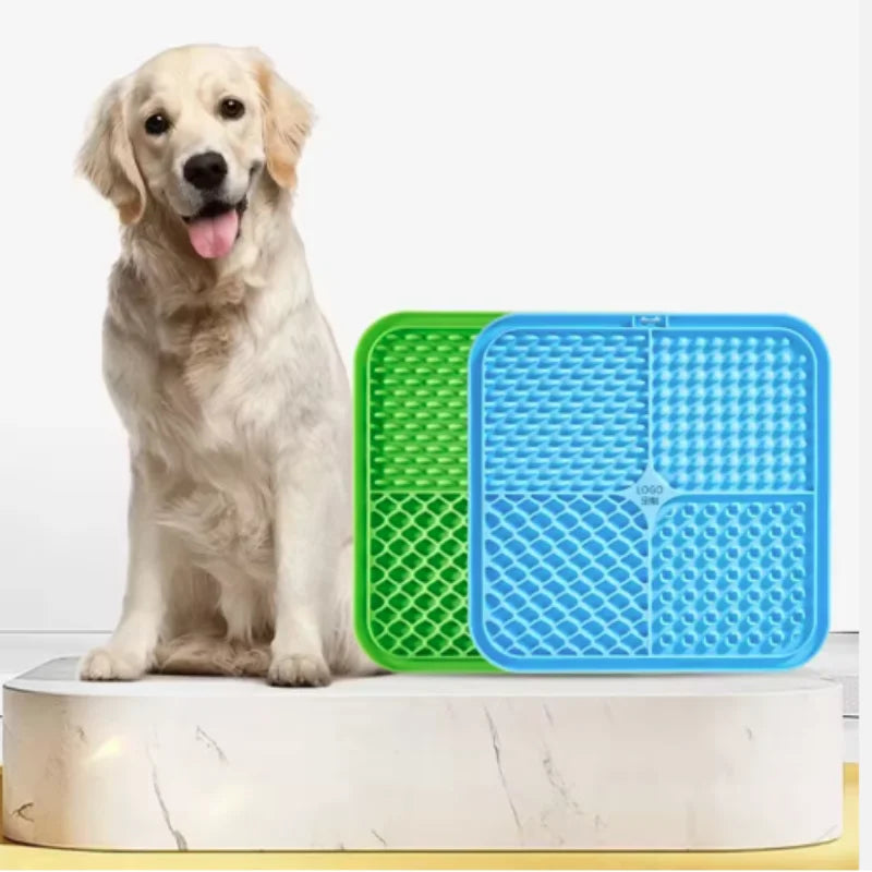 Silicone Lick Mat for Dogs — Suction-Cup Slow Feeder & Bath Distraction Pad (Set of 2)