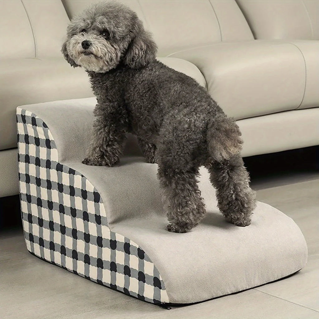 Non-Slip Foam Pet Stairs — 2 or 3 Step Ramp for Senior Dogs, Couch & Bed Access