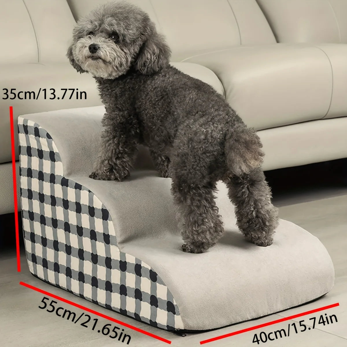 Non-Slip Foam Pet Stairs — 2 or 3 Step Ramp for Senior Dogs, Couch & Bed Access