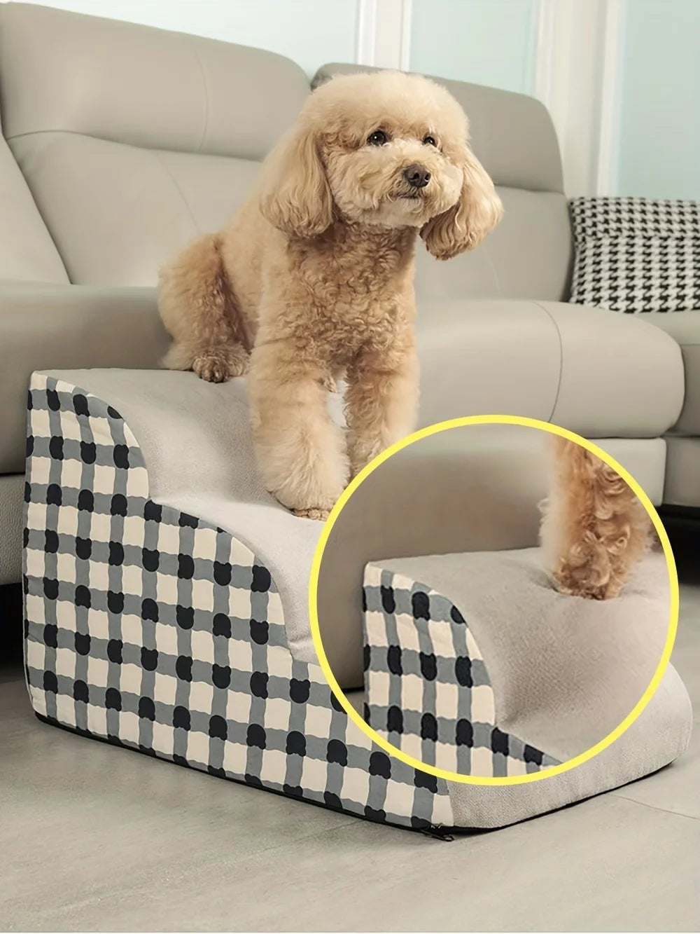 Non-Slip Foam Pet Stairs — 2 or 3 Step Ramp for Senior Dogs, Couch & Bed Access