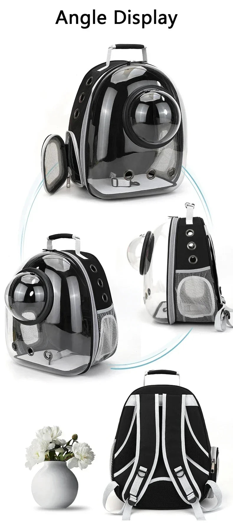 Bubble-Window Pet Backpack — Ventilated Travel Carrier for Cats & Small Dogs