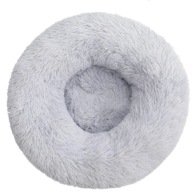 Round Donut Cuddler Pet Bed — Plush Calming Bed for Anxious Cats & Dogs (40–90cm)