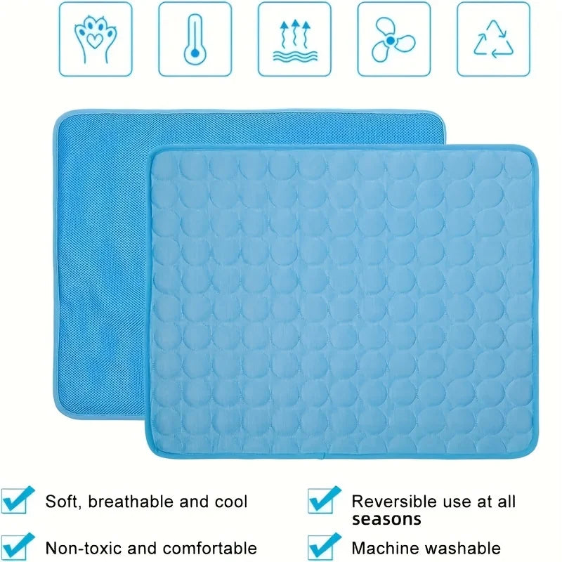 Pressure-Activated Pet Cooling Mat — No-Freeze Gel Pad for Summer Heat Relief
