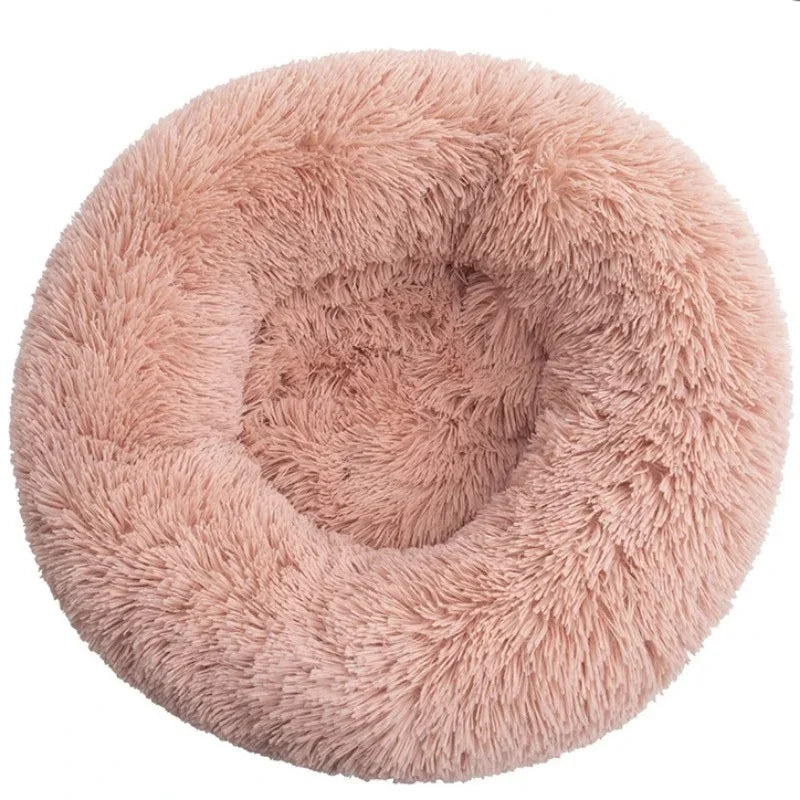 Round Donut Cuddler Pet Bed — Plush Calming Bed for Anxious Cats & Dogs (40–90cm)
