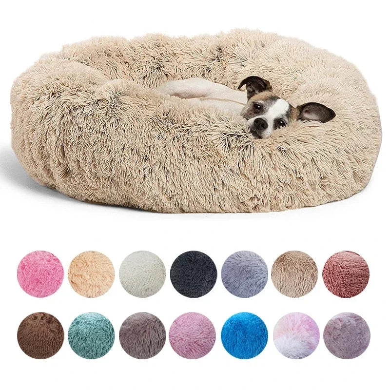 Round Donut Cuddler calming bed for anxious pets — included in the Calm & Happy Kit
