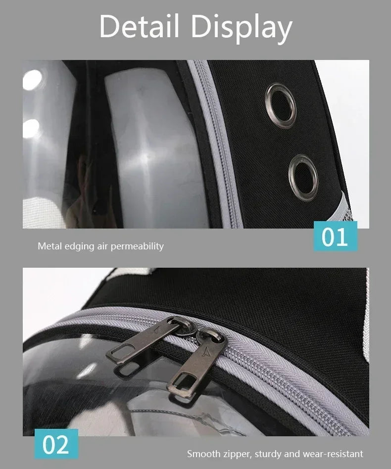 Bubble-Window Pet Backpack — Ventilated Travel Carrier for Cats & Small Dogs