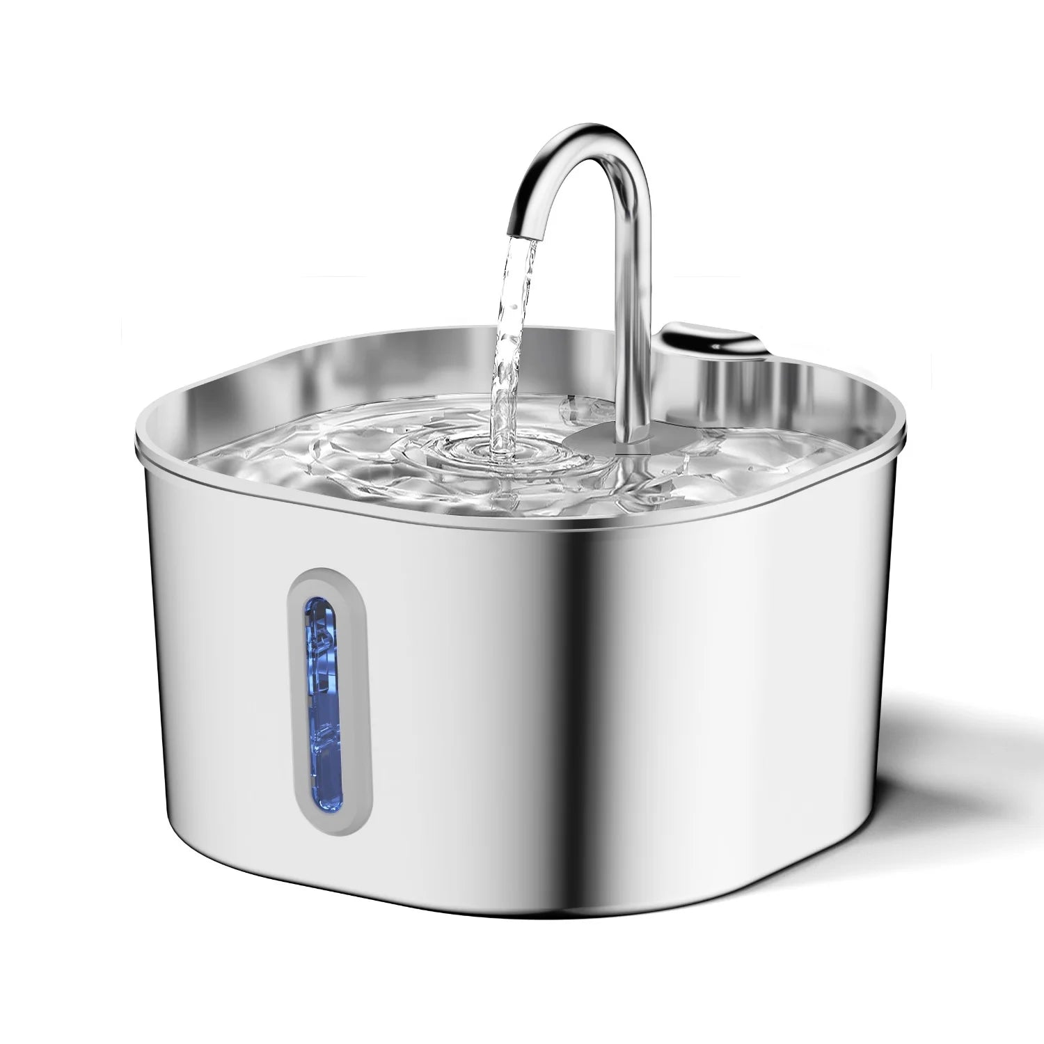 2.2L Stainless Steel Pet Water Fountain — Ultra-Quiet Pump, Visible Tank, Triple Filter