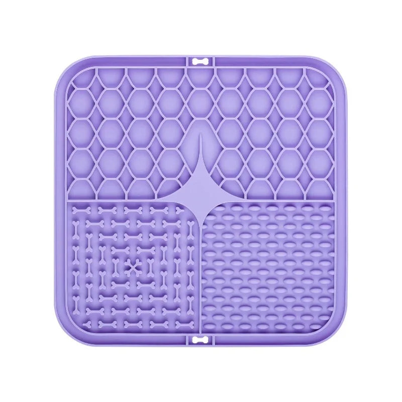 Silicone Lick Mat for Dogs — Suction-Cup Slow Feeder & Bath Distraction Pad (Set of 2)