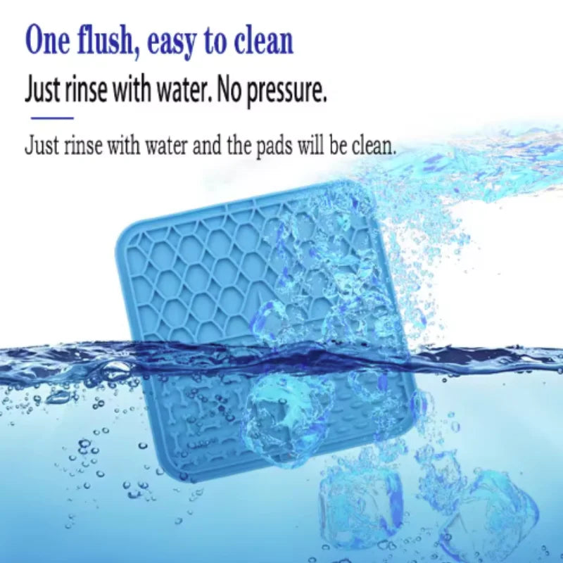 Silicone Lick Mat for Dogs — Suction-Cup Slow Feeder & Bath Distraction Pad (Set of 2)