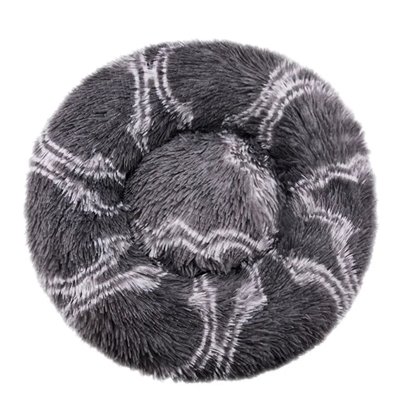 Round Donut Cuddler Pet Bed — Plush Calming Bed for Anxious Cats & Dogs (40–90cm)