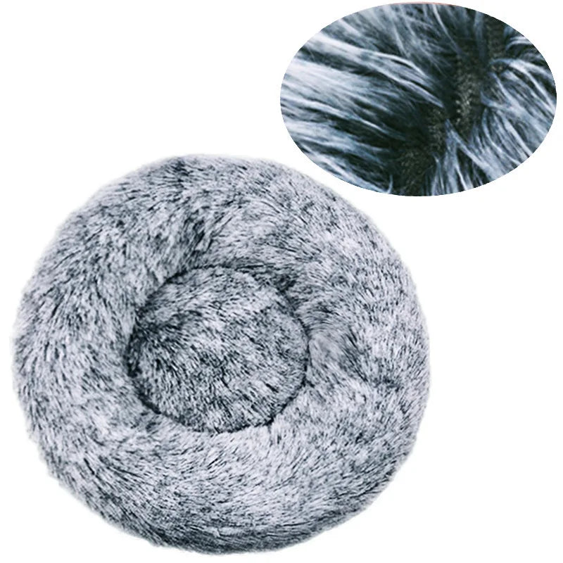 Round Donut Cuddler Pet Bed — Plush Calming Bed for Anxious Cats & Dogs (40–90cm)