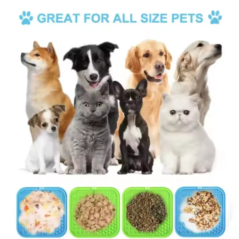 Silicone Lick Mat for Dogs — Suction-Cup Slow Feeder & Bath Distraction Pad (Set of 2)