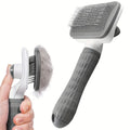 Self-Cleaning Slicker Brush: Dual-Sided Deshedder & Detangler for Cats & Dogs
