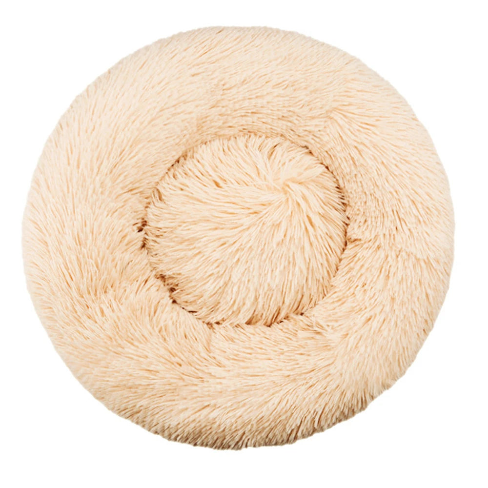 Round Donut Cuddler Pet Bed — Plush Calming Bed for Anxious Cats & Dogs (40–90cm)