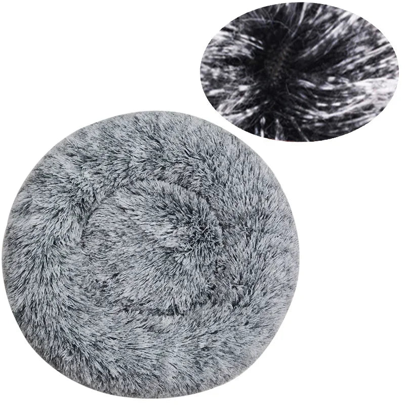 Round Donut Cuddler Pet Bed — Plush Calming Bed for Anxious Cats & Dogs (40–90cm)