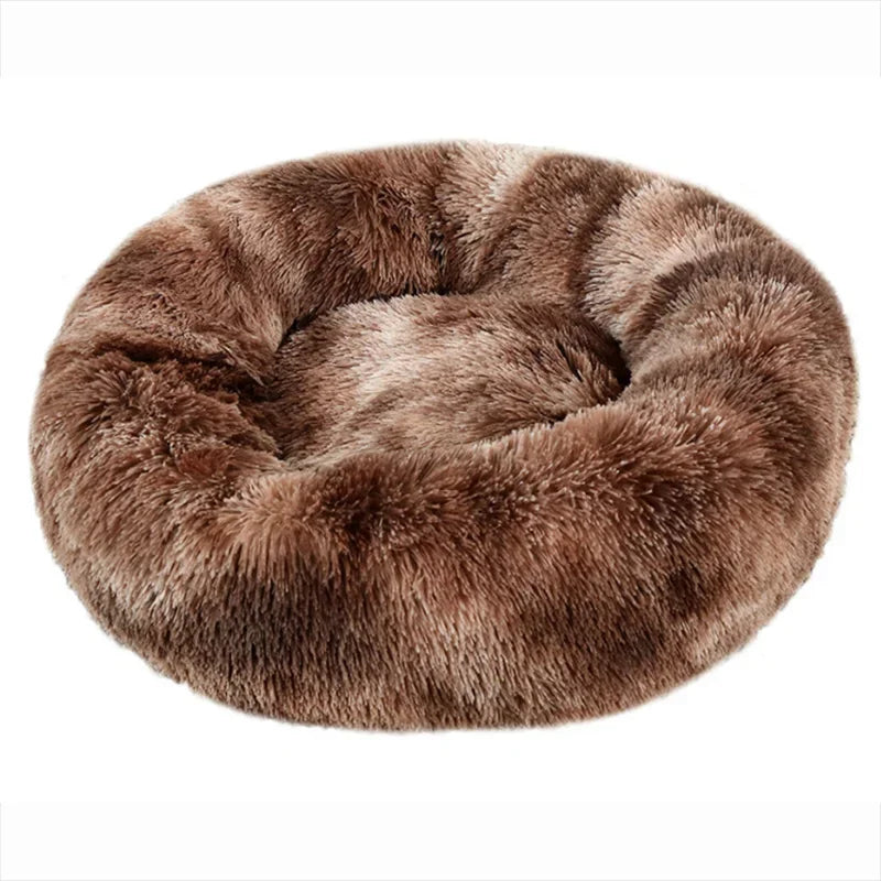 Round Donut Cuddler Pet Bed — Plush Calming Bed for Anxious Cats & Dogs (40–90cm)