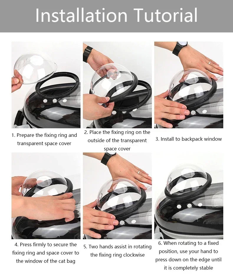 Bubble-Window Pet Backpack — Ventilated Travel Carrier for Cats & Small Dogs
