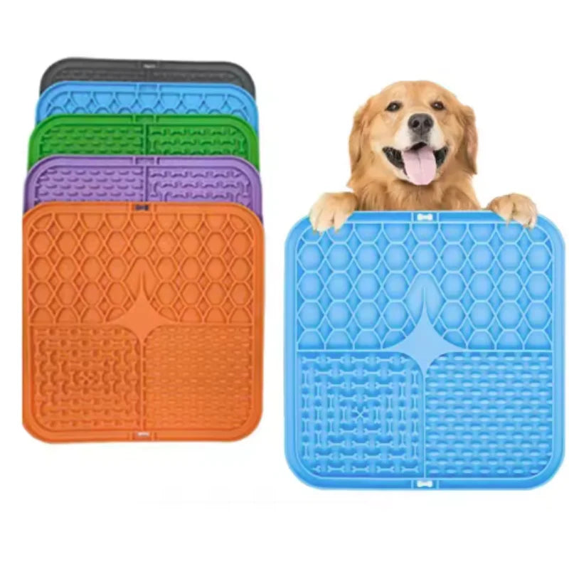 Silicone Lick Mat for Dogs — Suction-Cup Slow Feeder & Bath Distraction Pad (Set of 2)