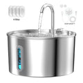 2.2L Stainless Steel Pet Water Fountain — Ultra-Quiet Pump, Visible Tank, Triple Filter