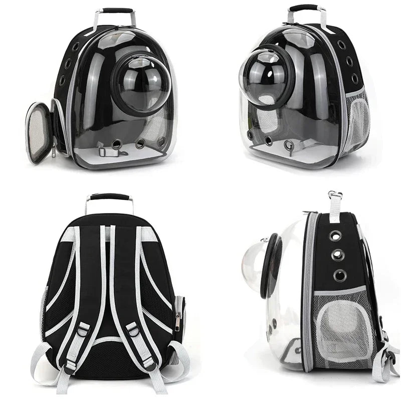 Bubble-Window Pet Backpack — Ventilated Travel Carrier for Cats & Small Dogs