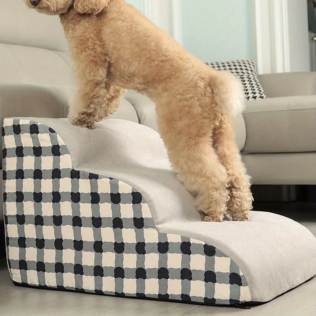 Non-Slip Foam Pet Stairs — 2 or 3 Step Ramp for Senior Dogs, Couch & Bed Access