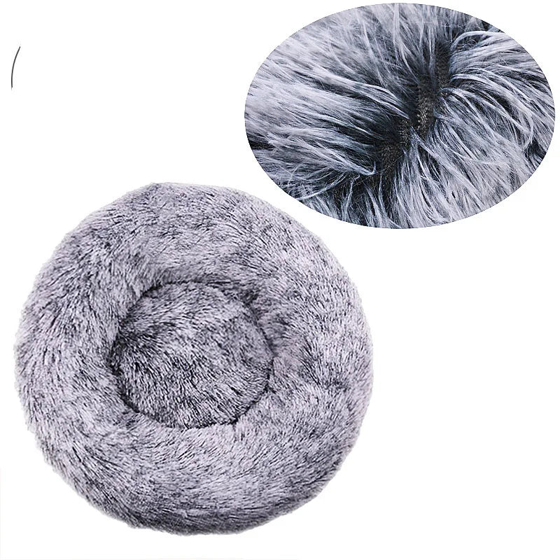 Round Donut Cuddler Pet Bed — Plush Calming Bed for Anxious Cats & Dogs (40–90cm)