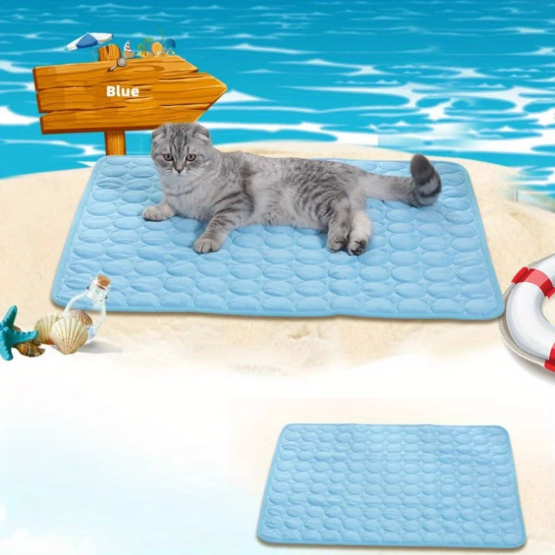 Pressure-Activated Pet Cooling Mat — No-Freeze Gel Pad for Summer Heat Relief