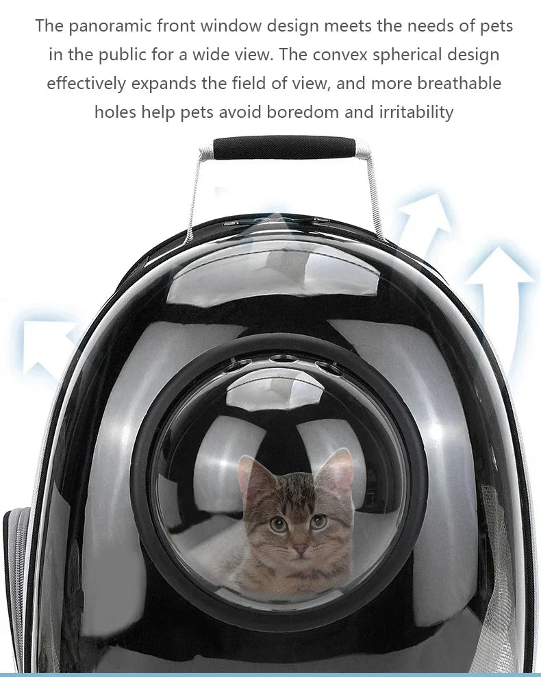 Bubble-Window Pet Backpack — Ventilated Travel Carrier for Cats & Small Dogs
