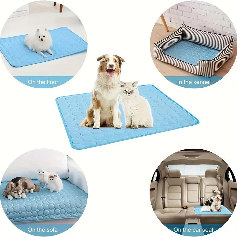 Pressure-Activated Pet Cooling Mat — No-Freeze Gel Pad for Summer Heat Relief