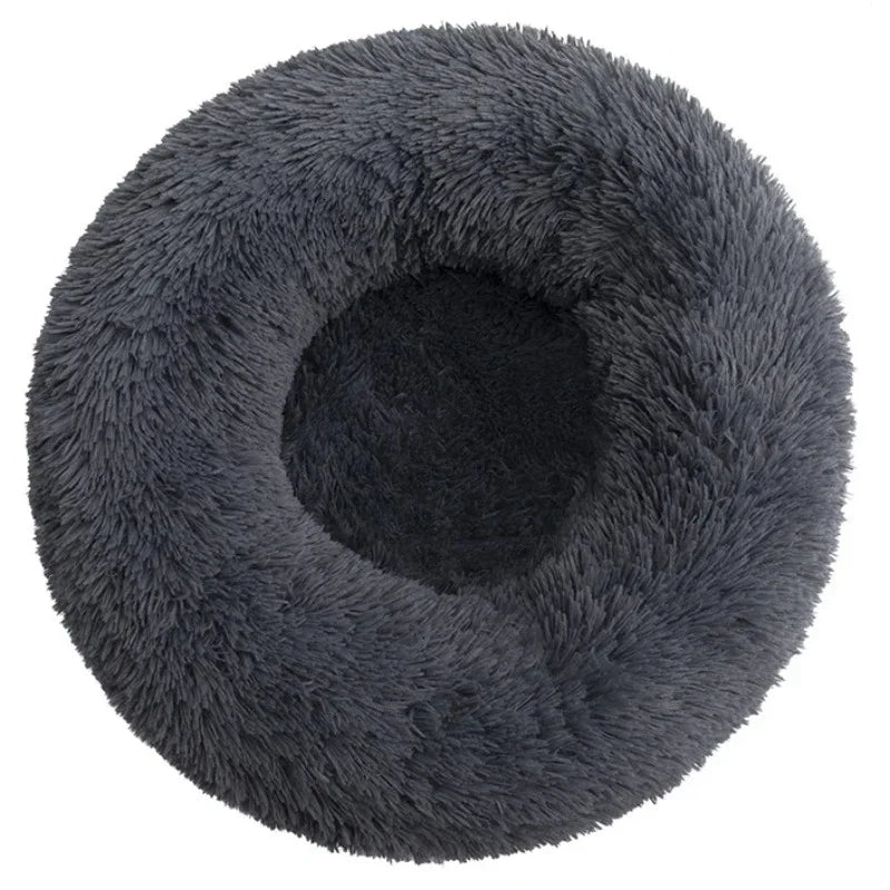 Round Donut Cuddler Pet Bed — Plush Calming Bed for Anxious Cats & Dogs (40–90cm)