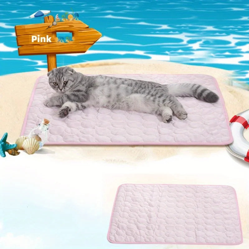 Pressure-Activated Pet Cooling Mat — No-Freeze Gel Pad for Summer Heat Relief