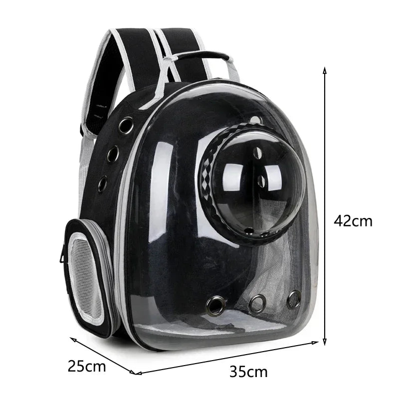 Bubble-Window Pet Backpack — Ventilated Travel Carrier for Cats & Small Dogs
