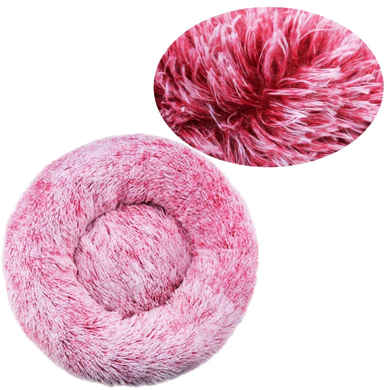 Round Donut Cuddler Pet Bed — Plush Calming Bed for Anxious Cats & Dogs (40–90cm)