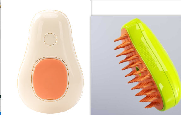 Steamy Cat Brush Cat Dog Grooming Comb Electric Self Cleaning Steam Cat Brush For Massage Avocado Shape Pet Spray Cat Grooming FurWell