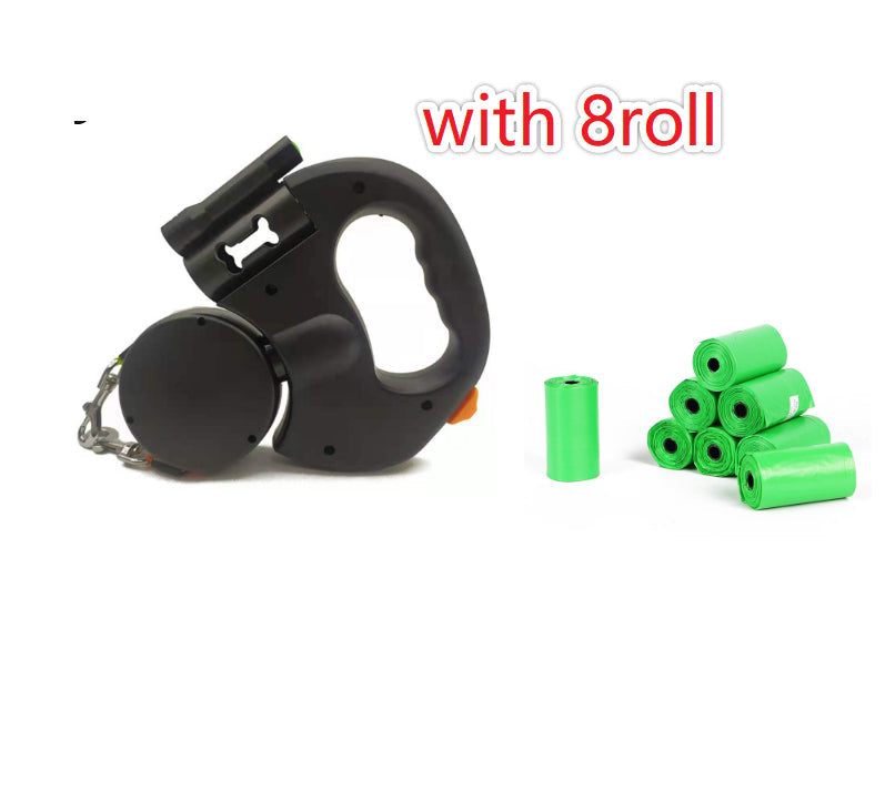 Retractable Dog Leash For Small Dogs Reflective Dual Pet Leash Lead 360 Swivel No Double Dog Walking Leash With Lights Pet Products FurWell