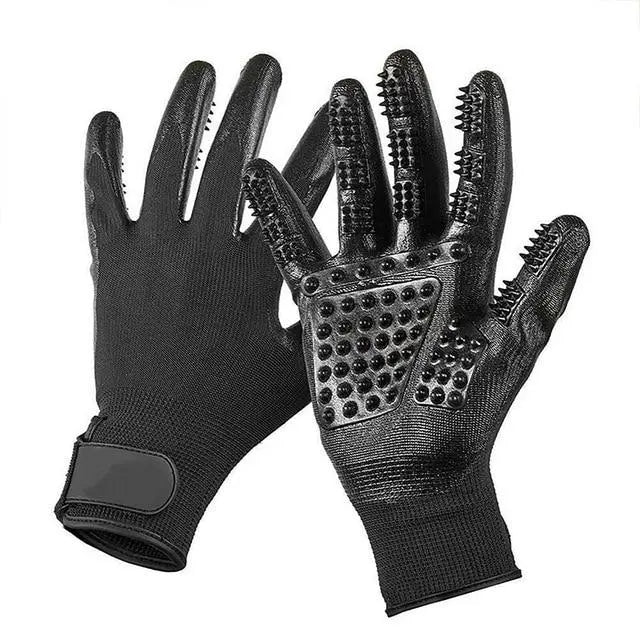 Pet Grooming Gloves – Gentle Deshedding & Massage Glove for Dogs, Cats & Horses Teal Zeus